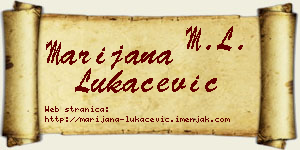 Marijana Lukačević vizit kartica